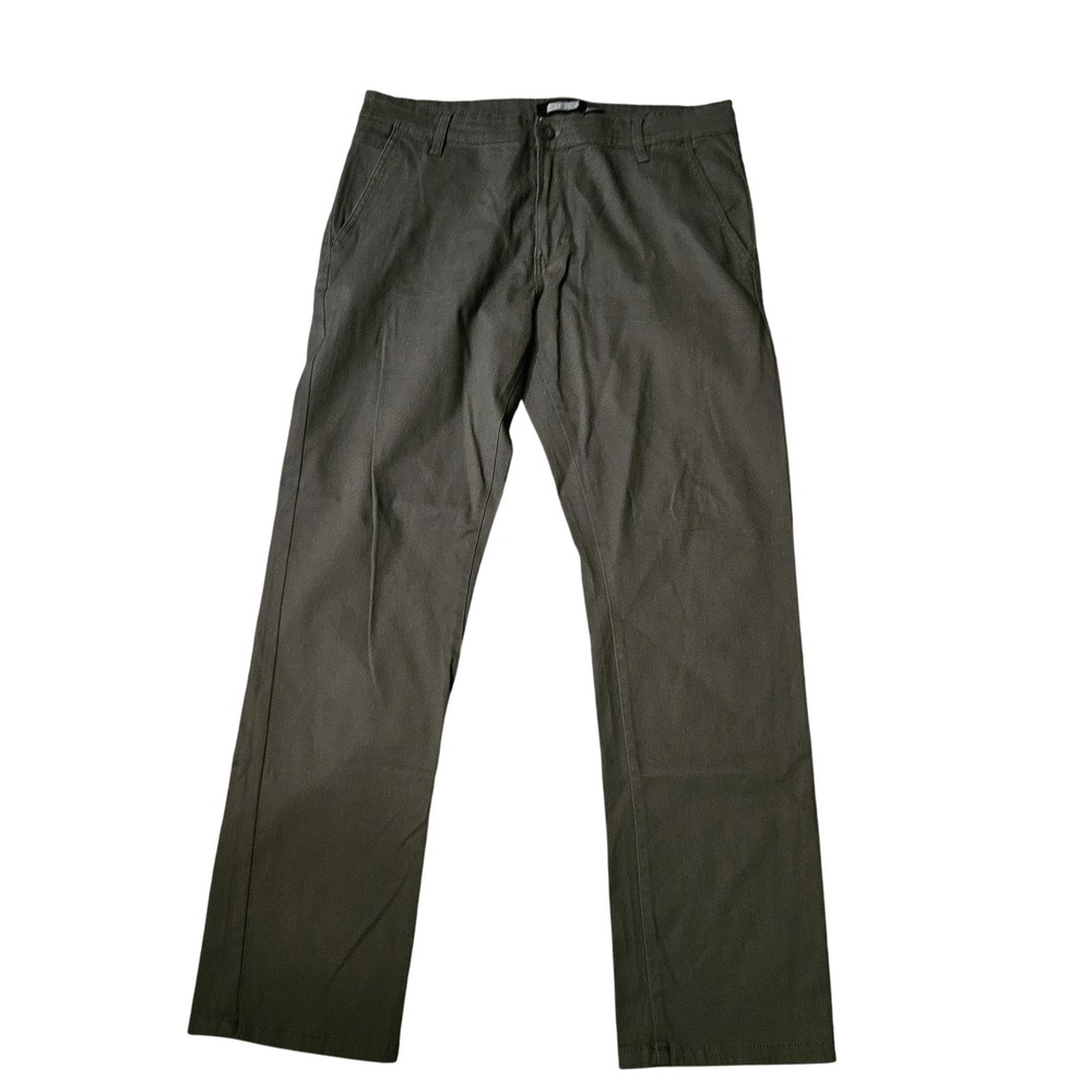 WT02 Chino Pants Mens 34x30 Gray Straight‎ Leg Flat Front Twill Workwear Office